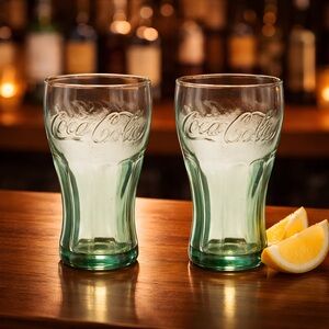 Coca-Cola Green Shot Glasses- Set of 2